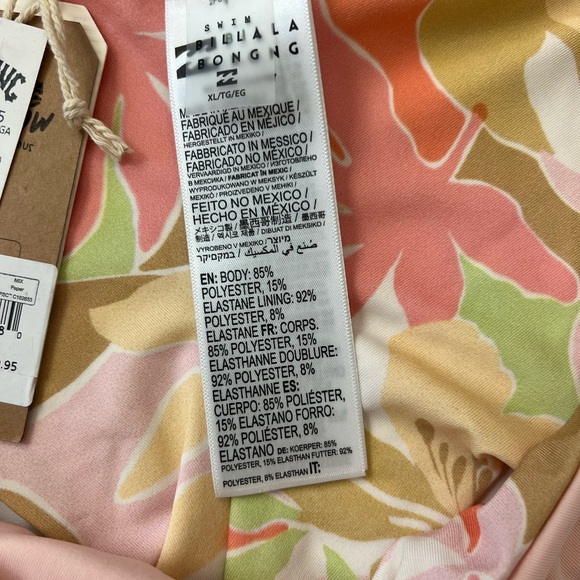 Billabong Pink and Orange Floral Fabric - Picture 6 of 10